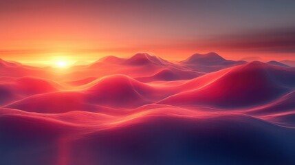 abstract digital landscape with warm glow,stock image
