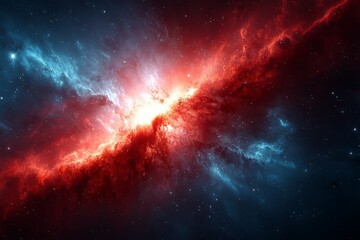 Obraz premium Cosmic explosion of vibrant colors in a distant galaxy captured in the vastness of the universe
