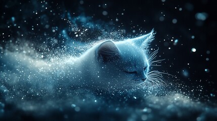 Mystical Kitten in a Snowstorm