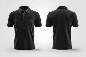 Black Polo Shirt Mockup: Front and Back View
