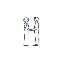 Silhouette of a Couple Holding Hands, Minimalist Romantic Illustration