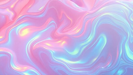 Obraz premium Abstract, flowing liquid, pastel colors, iridescent, smooth, ethereal background