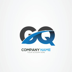 GQ QG Letter Logo Design with a Creative Cut Creative logo design
