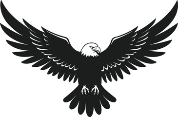 Fototapeta premium Bald Eagle Silhouette Vector – Majestic Flying American Symbol