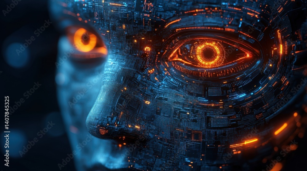 Fototapete ai futuristic technology and artificial intelligence machine learning developing and integrating all forms of ai capabilities to further enhance the efficiency of ai usage in all aspects