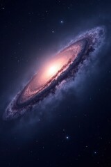 Obraz premium Cosmic spiral galaxy exploration deep space digital art dark environment wide-angle view celestial wonders