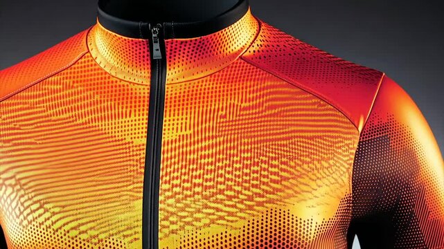 Closeup of vibrant cycling jersey