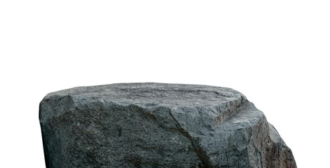 Rock Granite Podium Isolated background, Green Rock Sea with Texture for for Spa Product Stage,Stone Stand Display on  background, Dark Green Cliff Rock Mountain for Garden Decoration