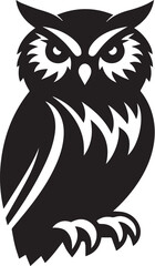 owl silhouette vector. black and white