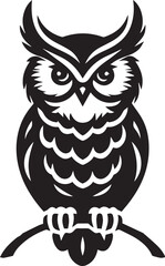 owl silhouette vector. black and white