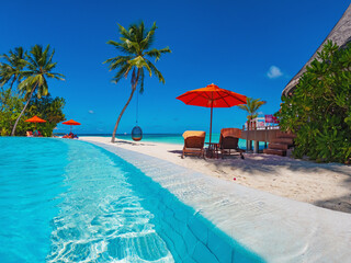 Relaxing summer, Sunbathing deck and private swimming pool with near beach and panoramic sea view...