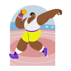 A flat style illustration of an olympic player