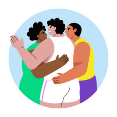 A flat style illustration of a sports team