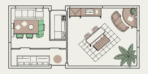 vector illustration of kitchen furniture