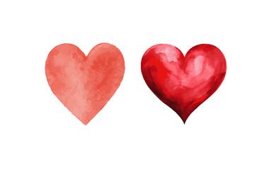 watercolor hearts vector icons. Hand painted water color heart shapes.