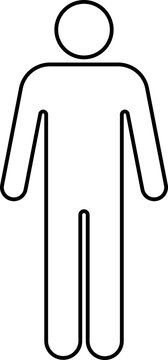 Line-drawn male icon. Line-drawn male figure in transparent PNG format. Male symbol PNG. For male gender symbol themes.