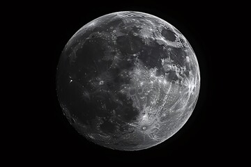 Fototapeta premium Gibbous moon shining brightly in the dark night sky
