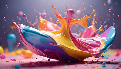 Flowing Abstract Fluid Colors, Abstract Movement for Summer Festival 