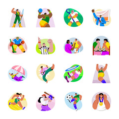 Fototapeta premium Set of Flat Style Olympic Games Illustrations