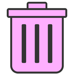 light purple trash can icon