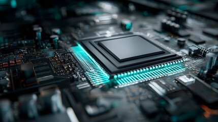 Fototapeta premium Advanced Microchip Technology Close-up