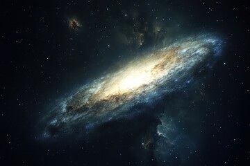 Exploring the beauty of a spiral galaxy illuminated by starlight in deep space