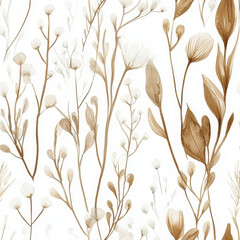 Naklejka premium Minimalist boho flower feels delicate, watercolor painted illustration