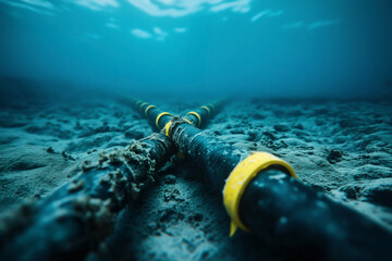 Underwater Cables on the Sea Floor