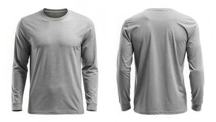 Blank gray long sleeve t-shirt mockup

