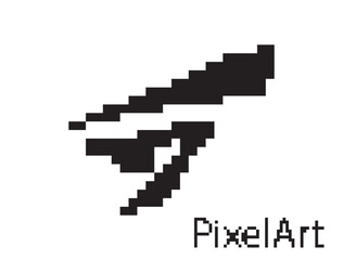 Pixel art eye icon, 8 bit retro style human eyeball, simple computing see symbol