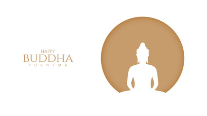 Happy Vesak Day, Buddha Purnima wishes greetings with buddha and lotus illustration. Happy Buddha Purnima, Happy Vesak Day, wishes greetings with a buddha minimal vector illustration. 