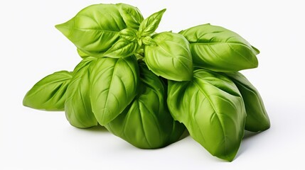 Fototapeta premium leaves basil white background