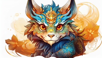 Fototapeta premium Vibrant and Detailed Pokmon Card Against a Clean White Backdrop, Showcasing the Unique Design and Textures of the Iconic Veluza Character