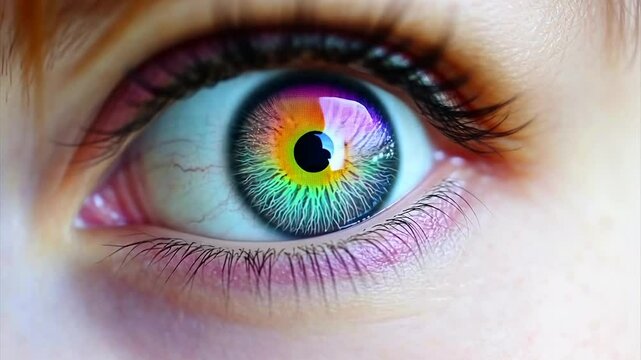 Colorful Human Eye Close-up