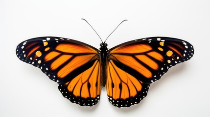 Naklejka premium wings monarch butterfly white background