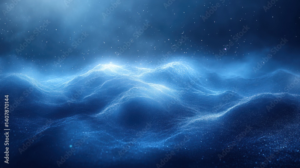 Poster blue gradient abstract background,a textured grainy effect evoking depth,motion