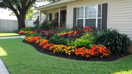 Colorful Landscaping in Front of Home