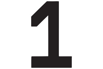 Number 1 silhouette icon vector illustration
