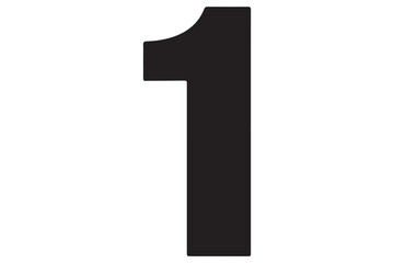 Number 1 silhouette icon vector illustration
