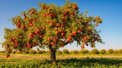 Naklejka premium majestic apple tree with roots