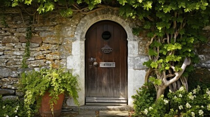 Fototapeta premium brown house doorway