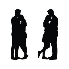 Romantic Couple Silhouette Vector