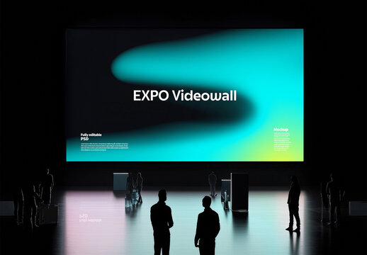 Expo Videowall Mockup in Exhibition Hall