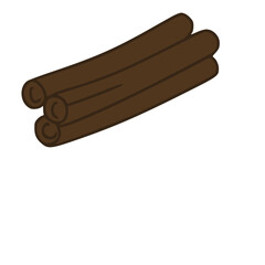 Rolled cinnamon stick illustration 