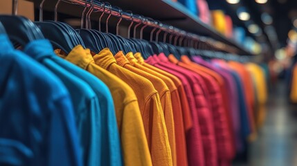 boutique fashion racks clothes store clothing shop shopping shirt rack background retail apparel style garment dress textile woman blue red hanger business market mall model closet hanging