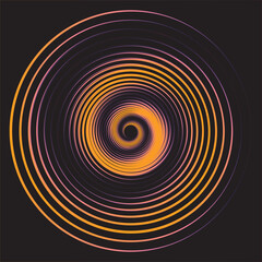 Abstract colorful illustration design featuring a spiral swirl pattern of circles with light and texture