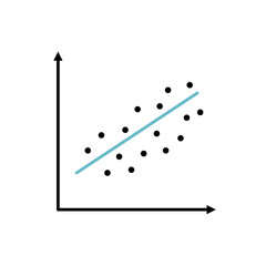 Correlation linear regression. Positive and negative correlation icon