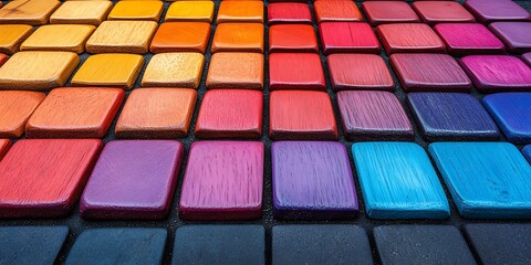 Colorful Wooden Tiles Gradient Pattern