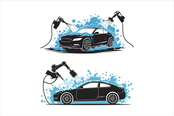 Car Wash Splash Vector Illustration