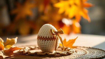 Unique Decorative Crochet Egg with Tortoiseshell Ombre Style